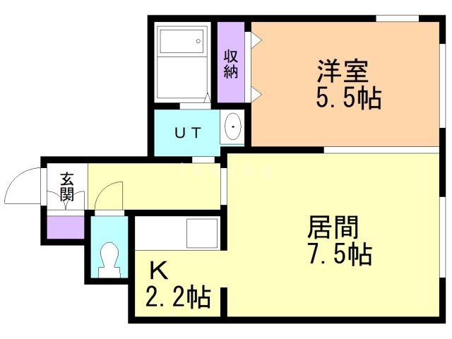 【函館市千代台町のマンションの間取り】