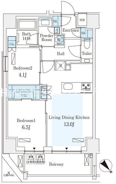 港区西麻布のマンションの間取り