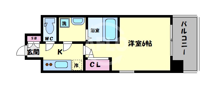 エスリード大阪NAGAHORI GATEの間取り