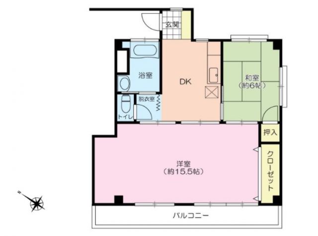 松戸市岩瀬のマンションの間取り