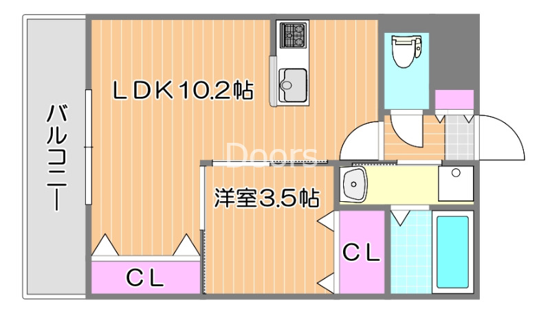 岡山市南区妹尾のマンションの間取り