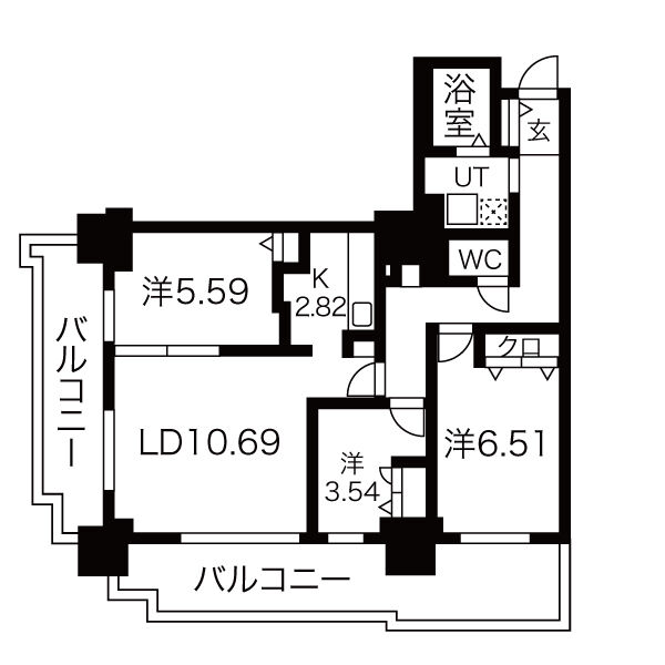 【パシフィックタワー札幌の間取り】