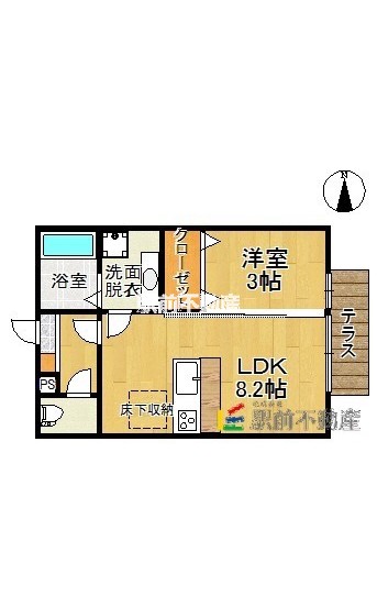 久留米市津福今町のアパートの間取り