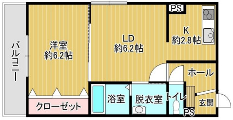 堺市堺区南向陽町のアパートの間取り