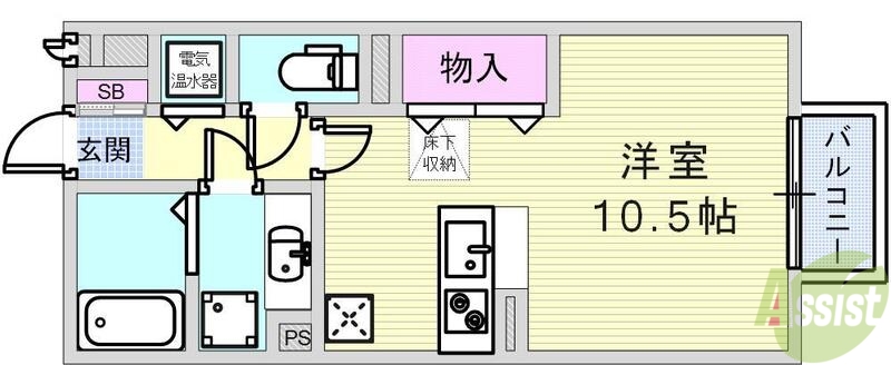 神戸市北区山田町小部のアパートの間取り