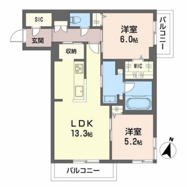 福山市野上町のマンションの間取り