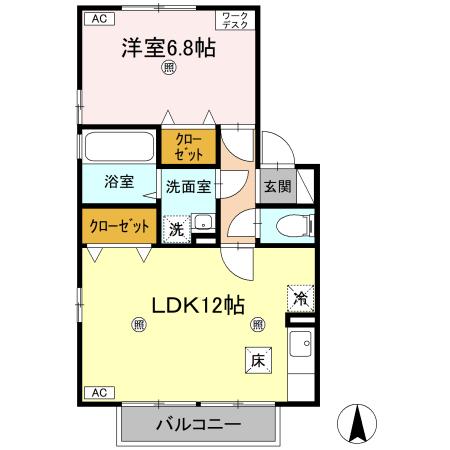 高松市今里町のアパートの間取り