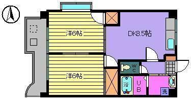 松山市北立花町のマンションの間取り