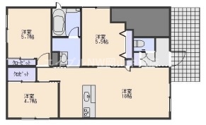 岡山市南区福富西のアパートの間取り