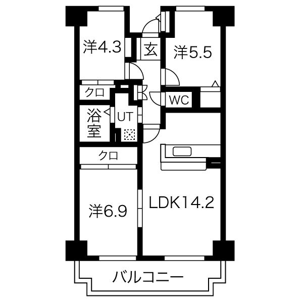 ヒルクレスト博多駅の間取り