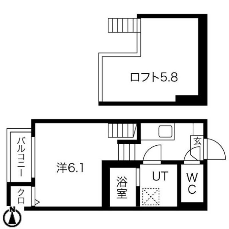 仙台市太白区西中田のアパートの間取り