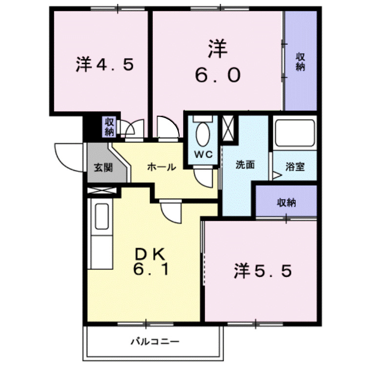 グランメール旗ヶ崎IIの間取り