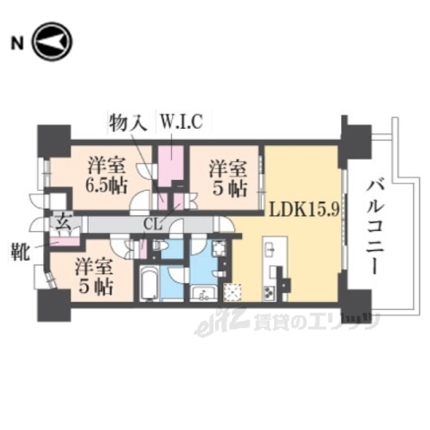 クレヴィア長岡天神の間取り