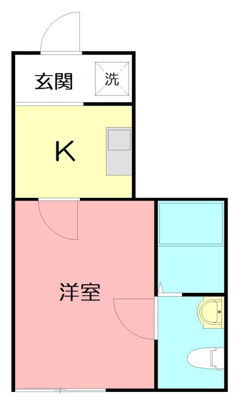 平塚市夕陽ケ丘のアパートの間取り