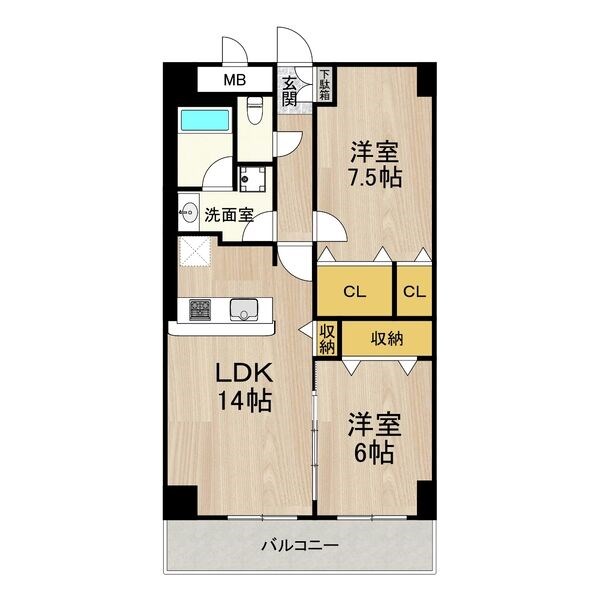 名古屋市中区金山のマンションの間取り