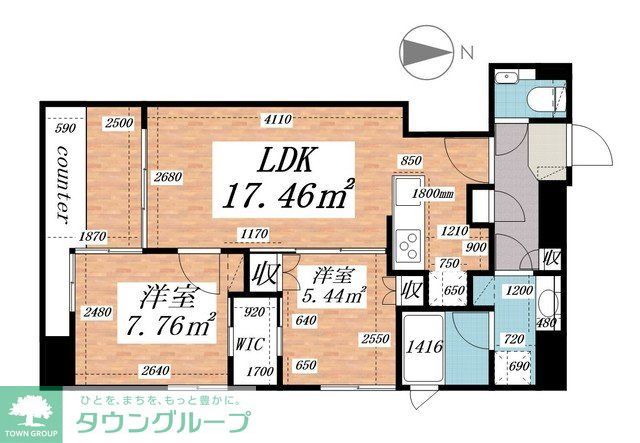 千代田区神田錦町のマンションの間取り