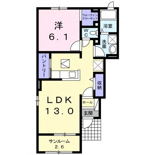 那珂市菅谷のアパートの間取り