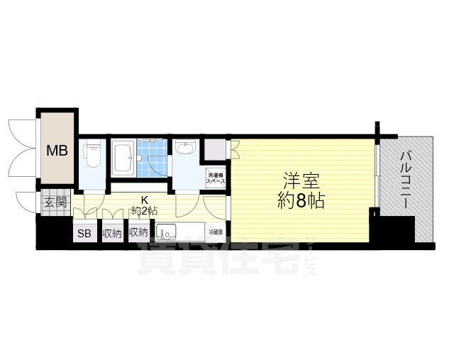 大阪市西区新町のマンションの間取り