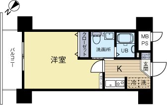 地下鉄七隈線 渡辺通駅 徒歩5分 10階建 築21年の間取り写真