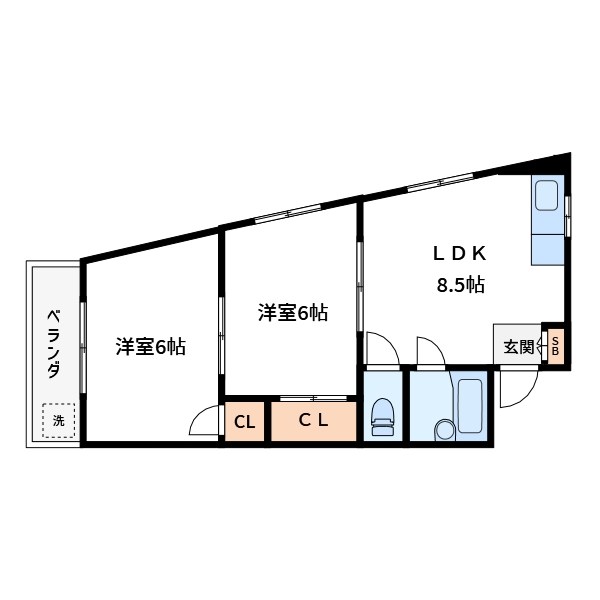 ＪＲ総武線 小岩駅 徒歩7分 4階建 築55年の間取り写真