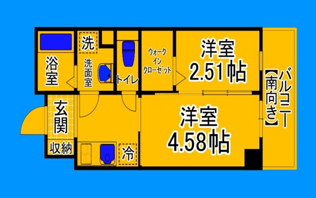 地下鉄御堂筋線 長居駅 徒歩6分 4階建 築2年の間取り写真