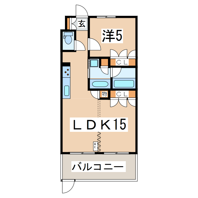 郡山市菜根のマンションの間取り