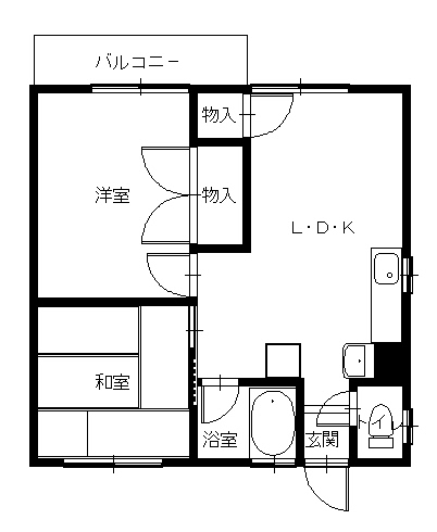 長崎市大宮町のアパートの間取り