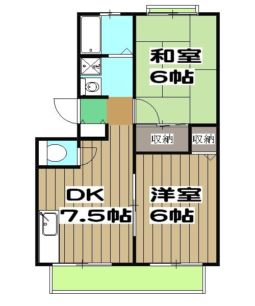 京都市西京区上桂前田町のアパートの間取り