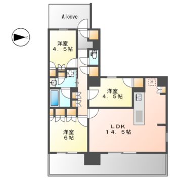 名古屋市中区丸の内のマンションの間取り