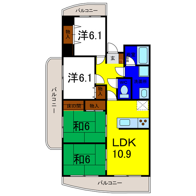 リッチde藍住の間取り