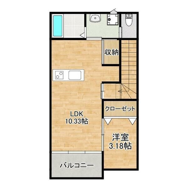 静岡市駿河区豊田のアパートの間取り