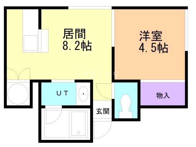 札幌市東区中沼西四条のアパートの間取り