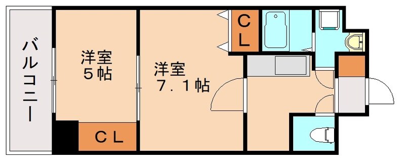 北九州市小倉北区清水のマンションの間取り