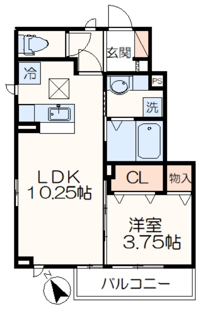 セジュールコト　Dの間取り