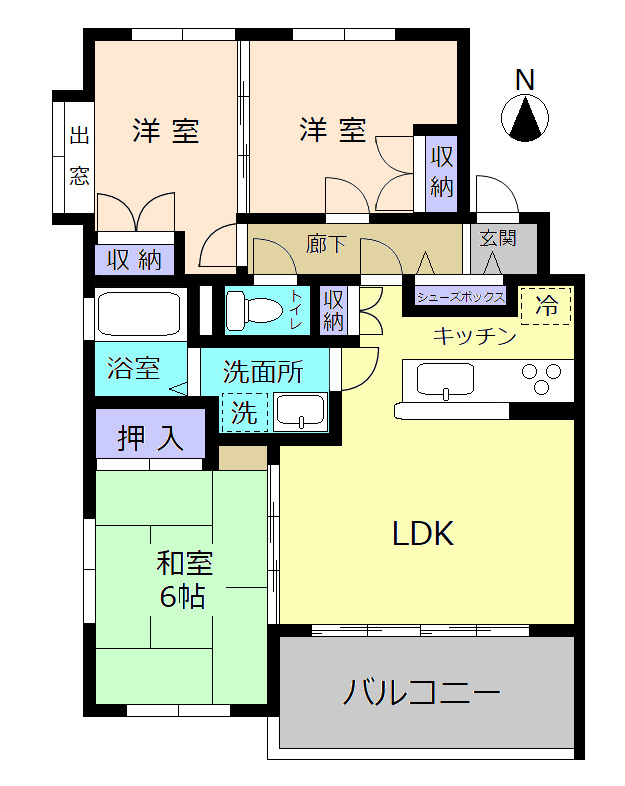 ブァンテージ淳　B棟の間取り