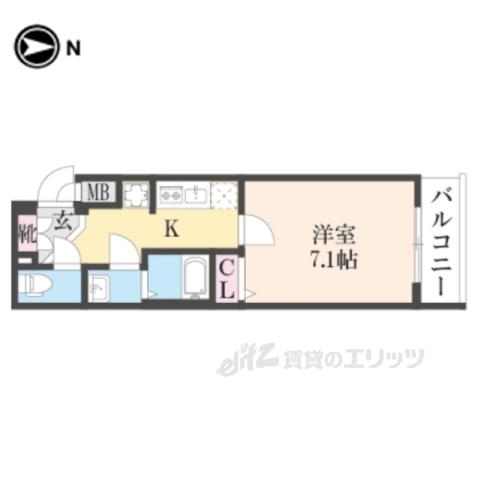 京都市中京区壬生賀陽御所町のマンションの間取り