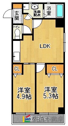 福岡市中央区高砂のマンションの間取り