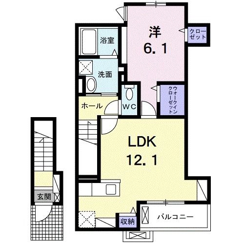 入間郡毛呂山町中央のアパートの間取り