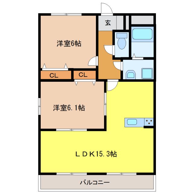 桑名市長島町又木のマンションの間取り