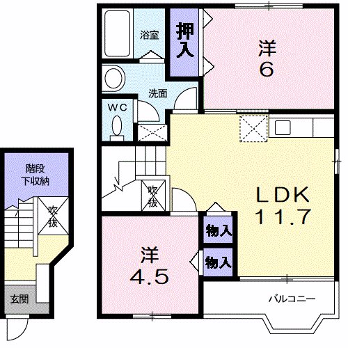 東近江市中小路町のアパートの間取り