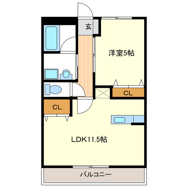 磐田市川袋のアパートの間取り