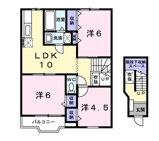 邑楽郡邑楽町大字中野のアパートの間取り