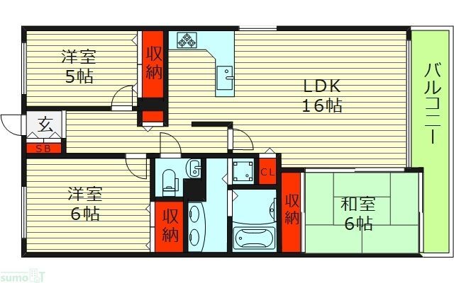 大阪市鶴見区今津中のマンションの間取り