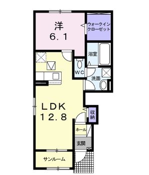 綾歌郡綾川町滝宮のアパートの間取り