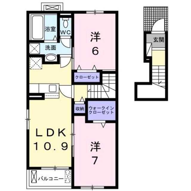 阪南市箱作のアパートの間取り