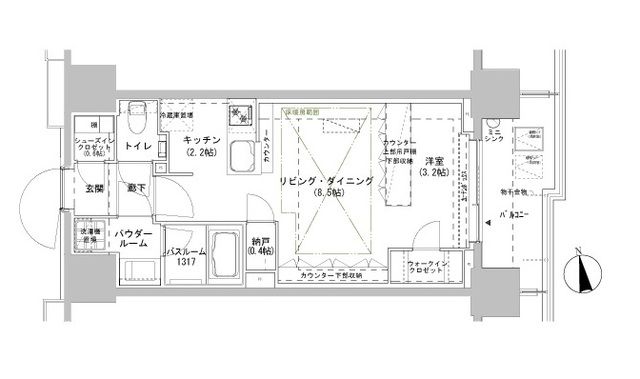 パークスフィア牛込神楽坂の間取り