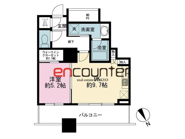 新宿区西新宿のマンションの間取り