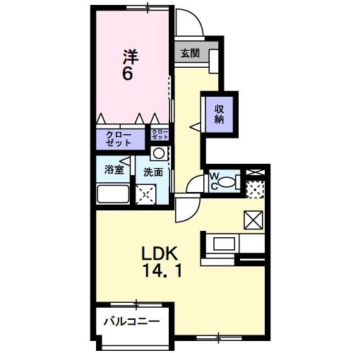 泉佐野市東羽倉崎町のアパートの間取り