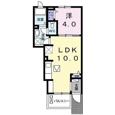 [家電付き] アクティブロッサムの間取り