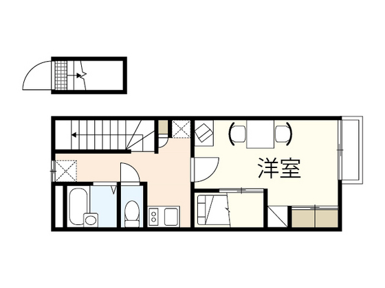 広島市東区中山新町のアパートの間取り